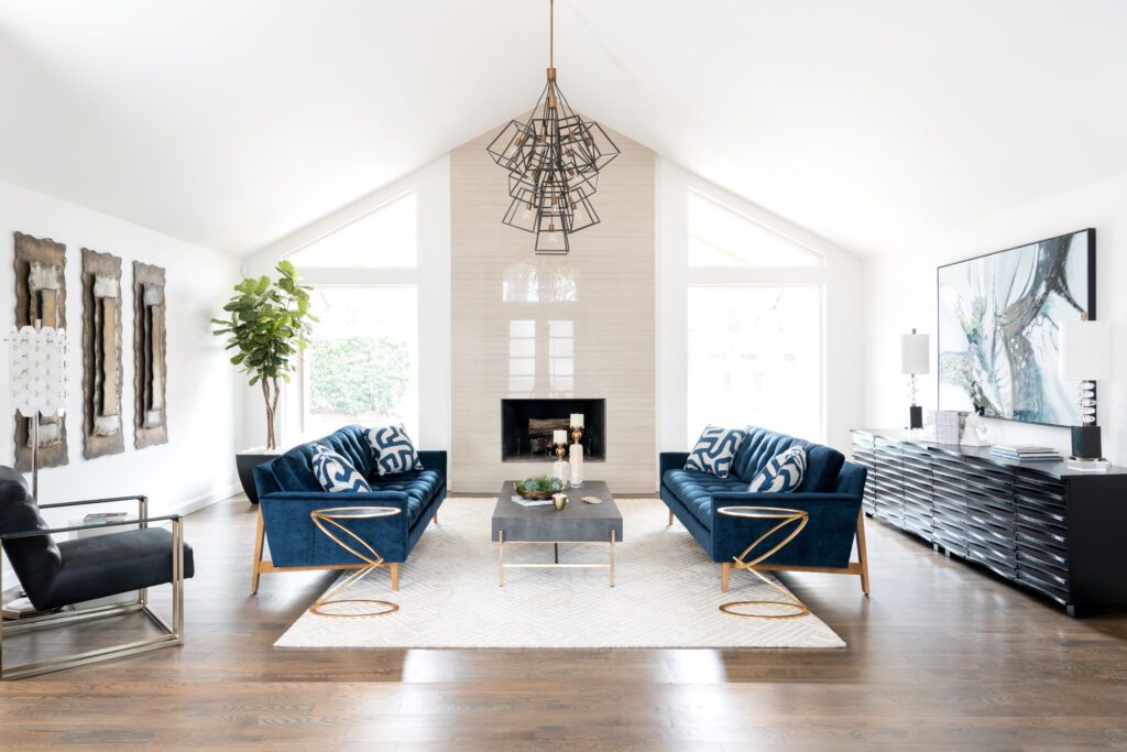 Living room design by Kirkendall Design, interior design firm in Tulsa, OK