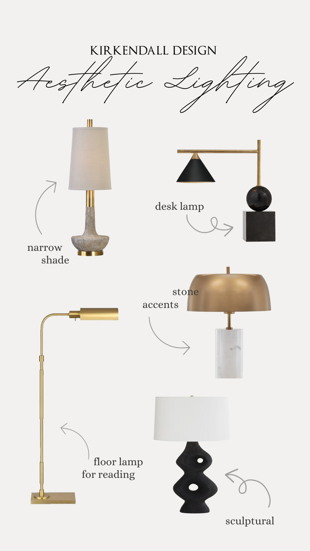 lamp selections interior design by Kirkendall Design