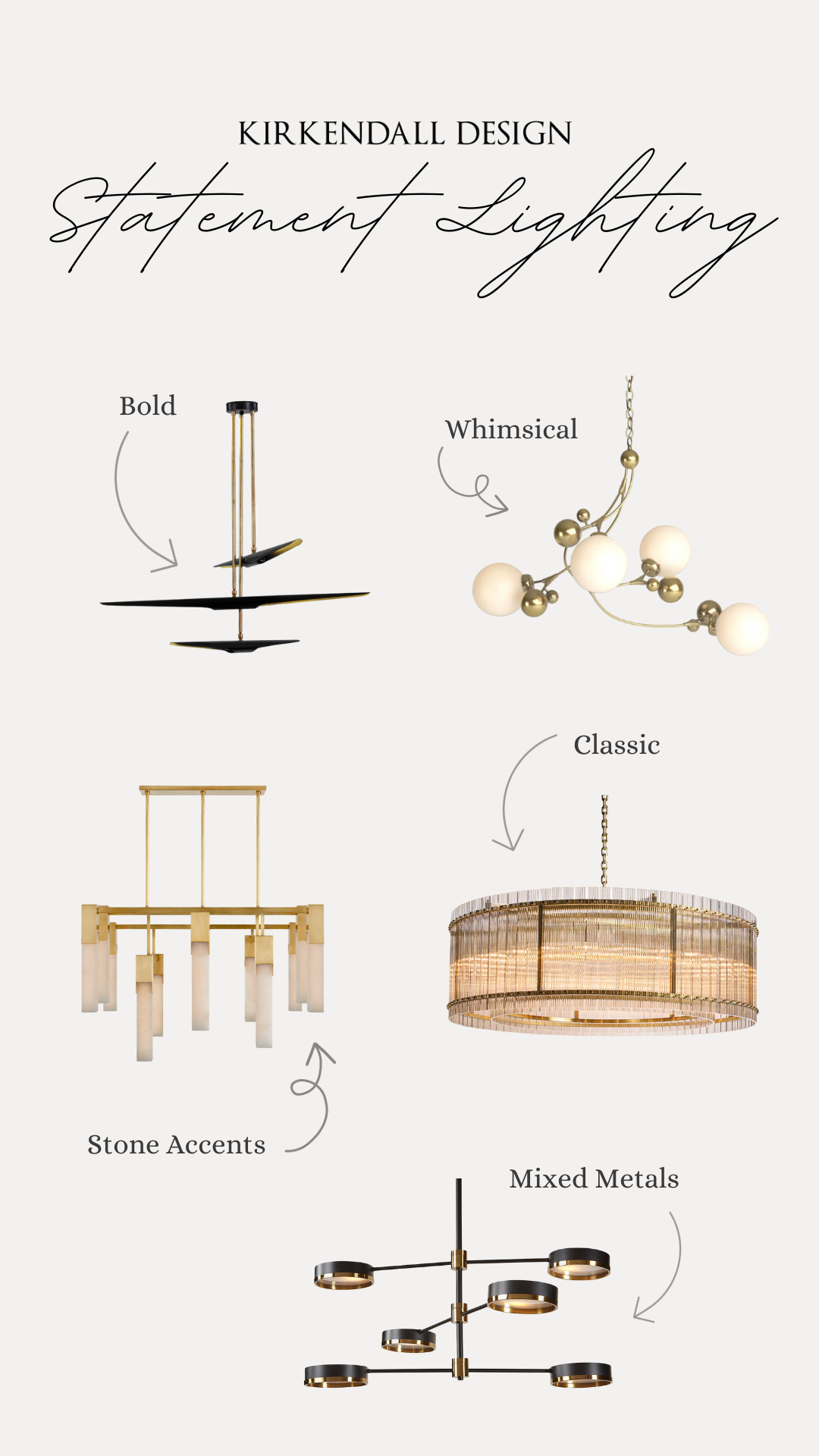 statement lighting interior design by Kirkendall Design