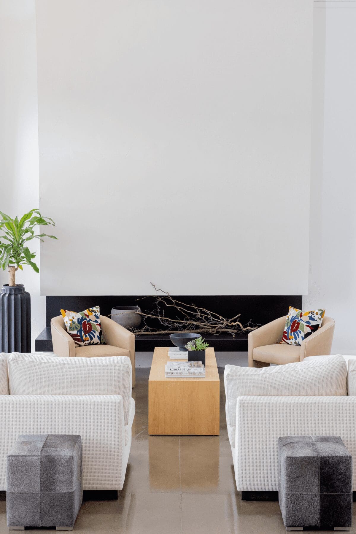 large white fireplace, commercial interior design tulsa ok, by kirkendall design