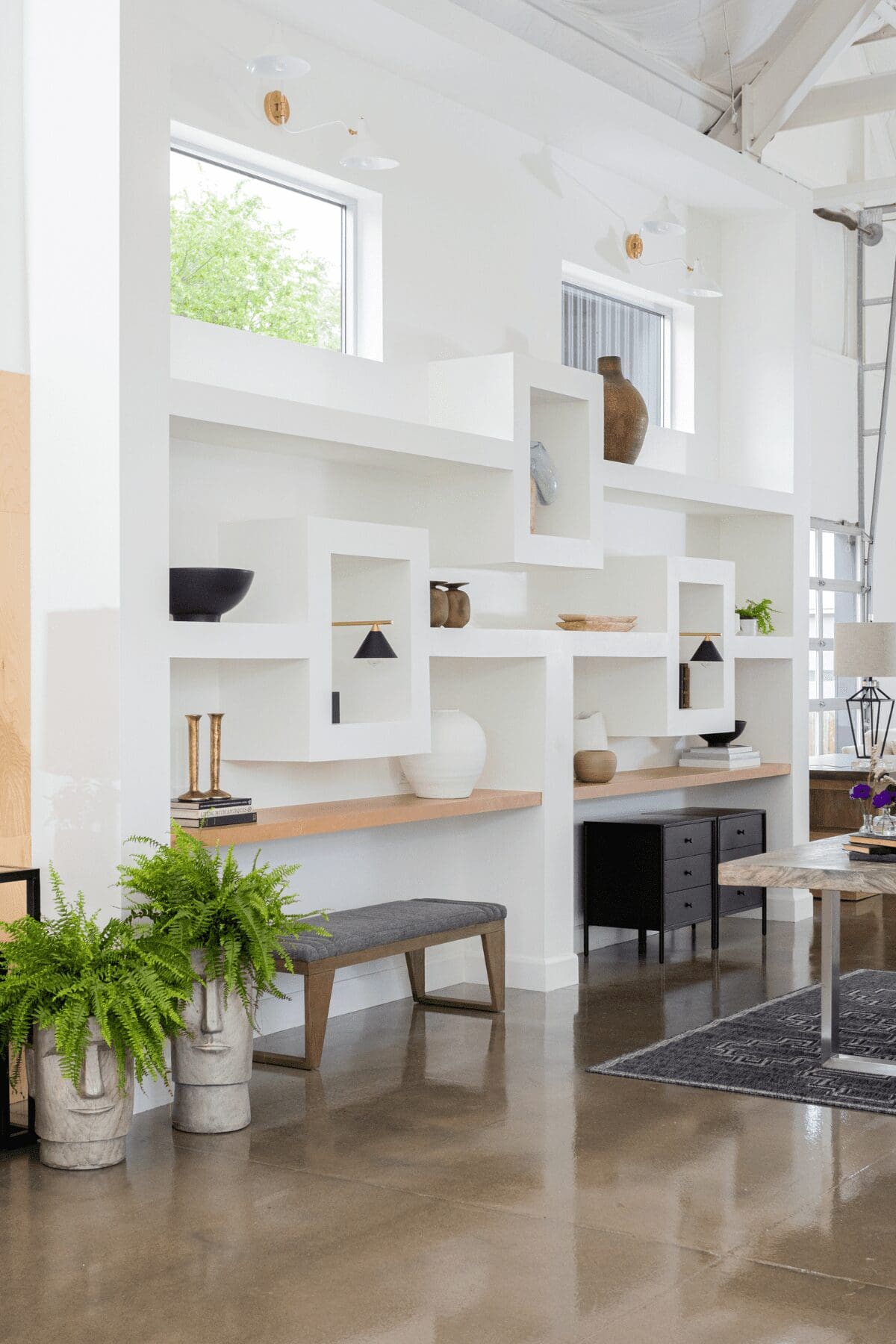 custom built in shelves by Kirkendall Design