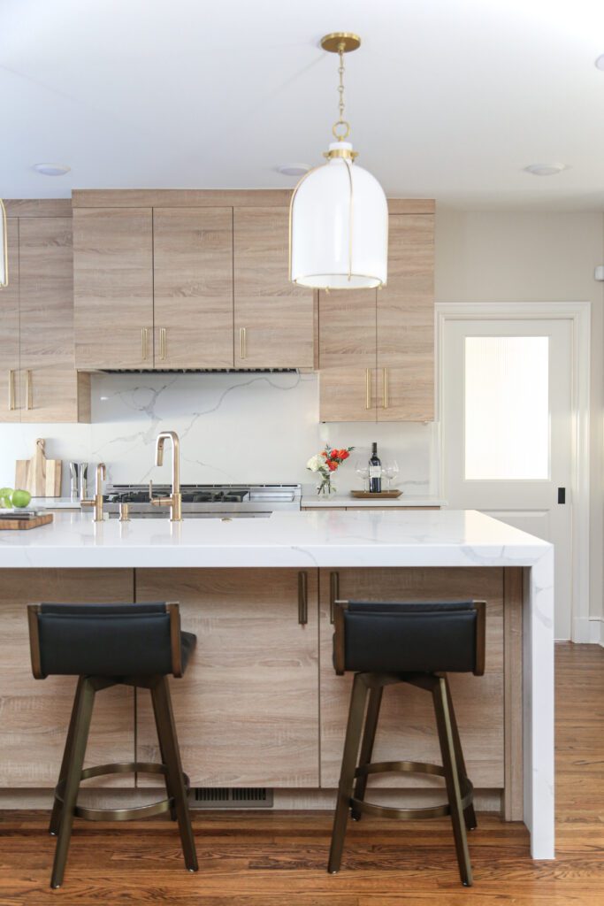 kitchen island cabinet storage, interior design by Kirkendall Design in Tulsa, OK