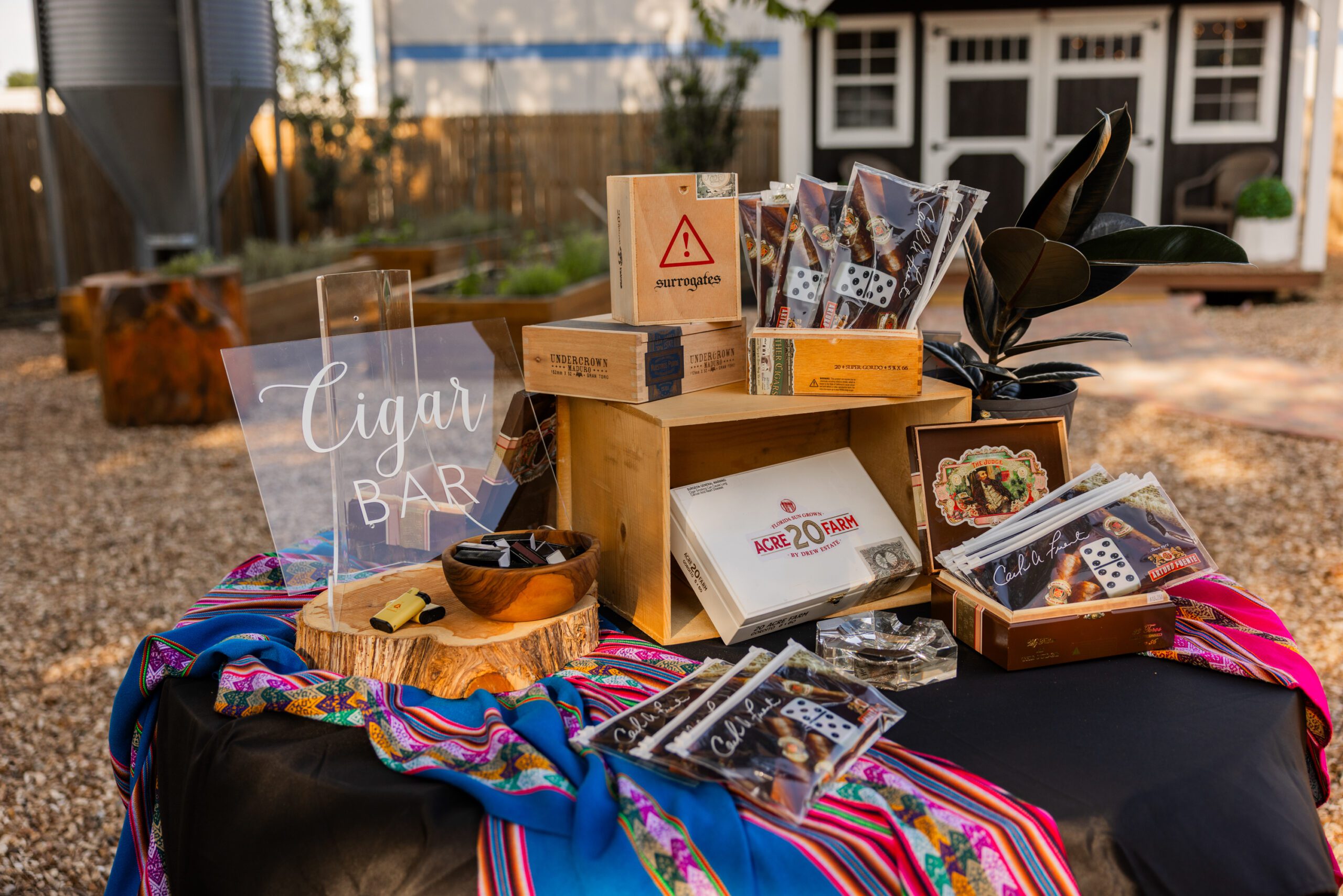 Colorful cigar bar provided by Cigar Box of Tulsa OK