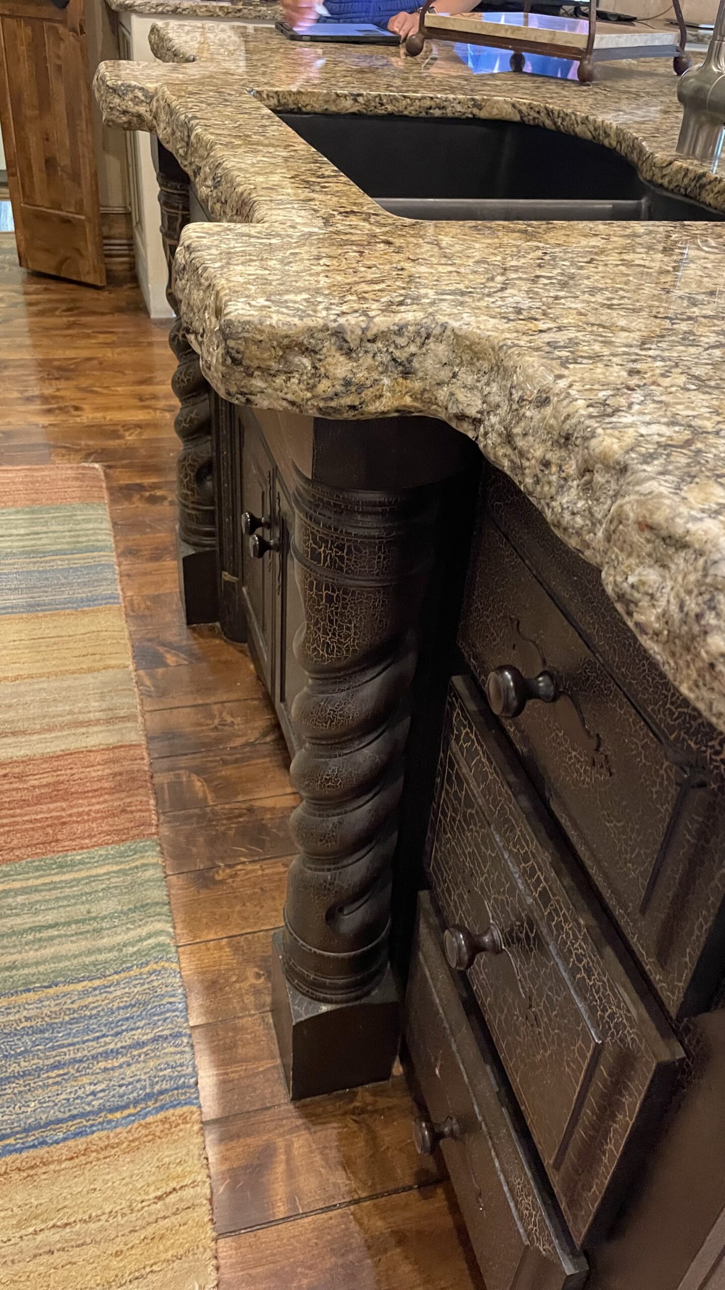 Old World Kitchen cabinets before & after, luxury interior design by Kirkendall Design