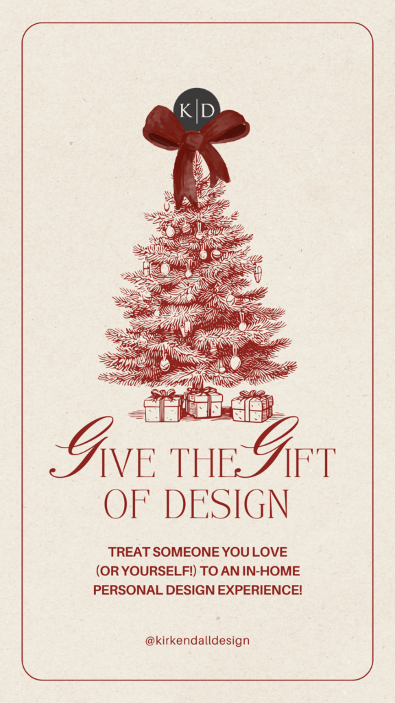 Information about Kirkendall Design's design consult gift certificate for personal luxury design experience.
