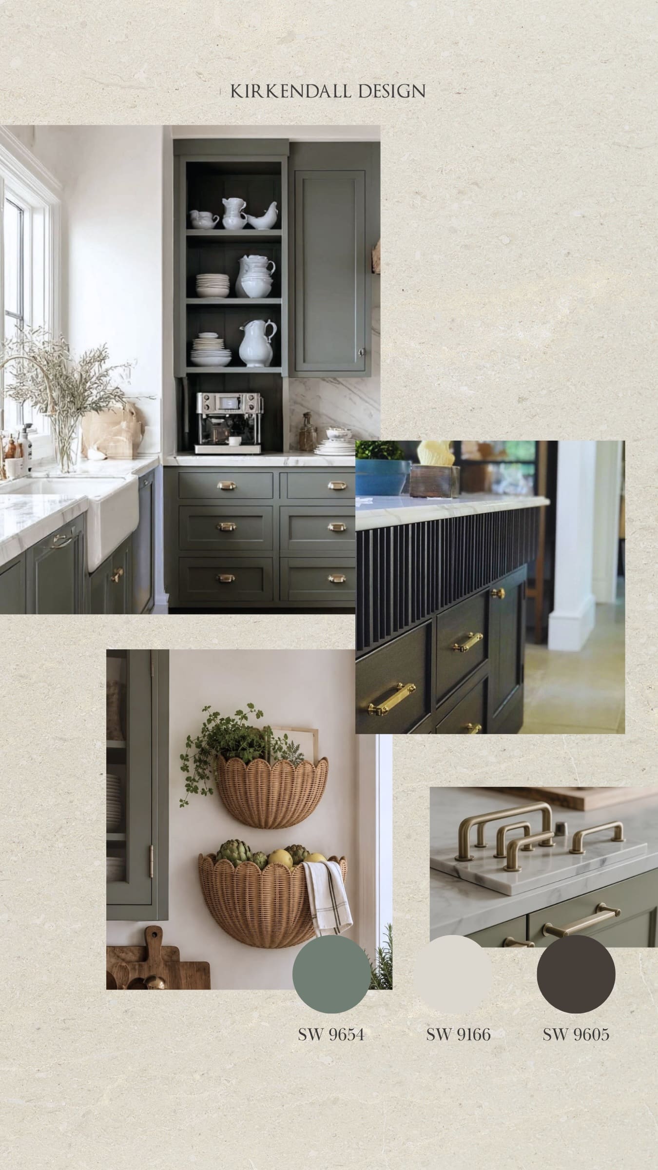 Interior design inspiration featuring Taiga, Drift of Mist, and Clove paint colors selected by Kirkendall Design designer Lauren